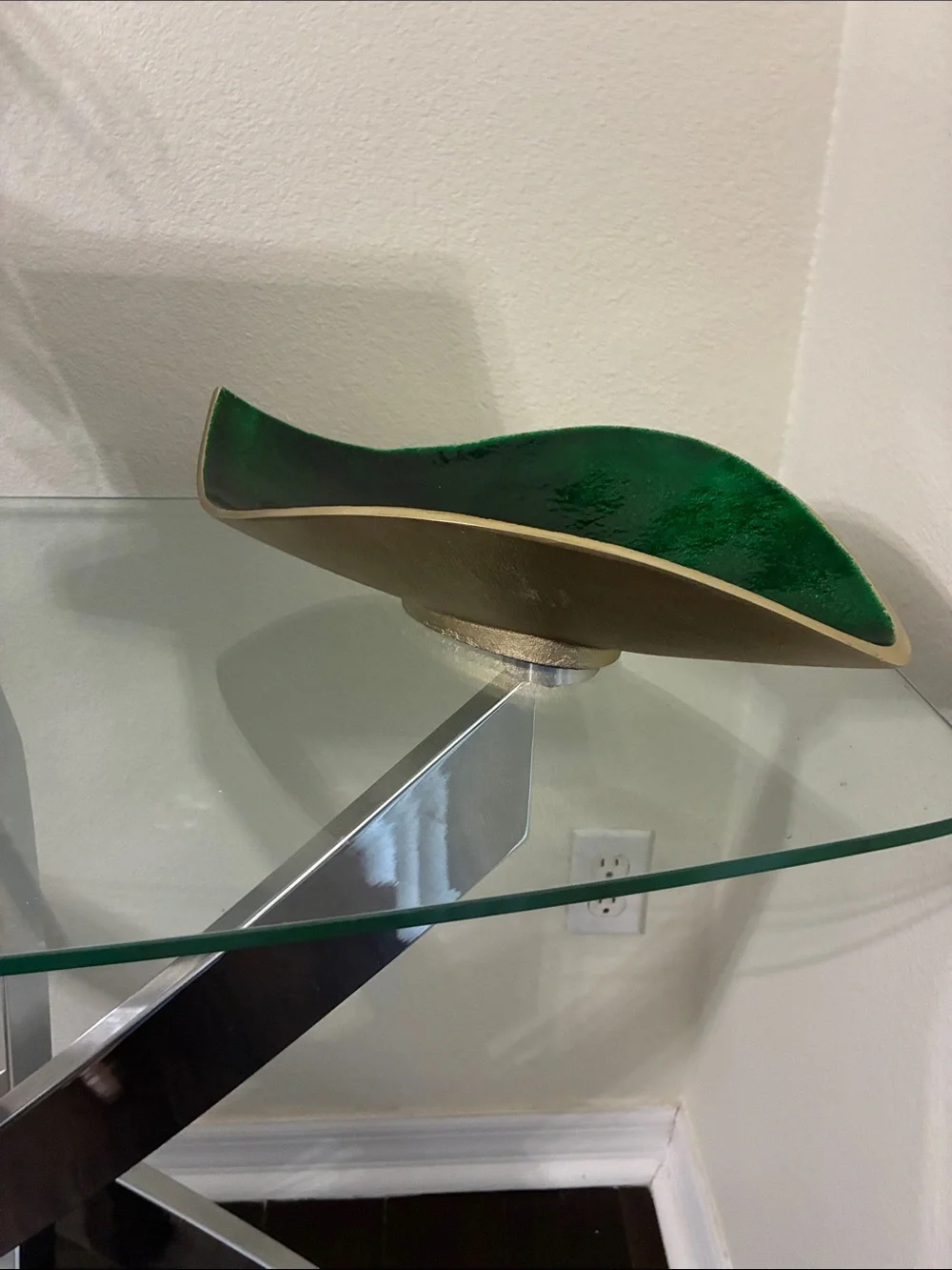 Decorative Green Leaf Accent Tray - Unbranded